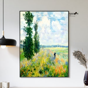 Claude Monet, Poppy Field-Argenteuil, 1875, Claude Monet Poster, Nature Print, Home Wall Art, Exhibition Print, Landscape Poster