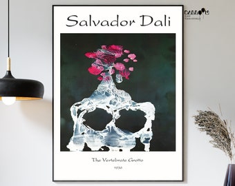 Salvador Dalí, La Gruta de Vertebrados, 1936, Impresión de Salvador Dalí, Cartel de Dalí, Arte de retrato, Arte moderno, Arte abstracto, Decoración de la pared del hogar