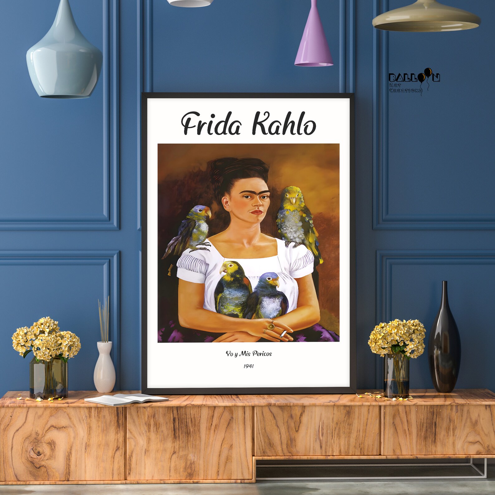 Frida Kahlo, Yo Y Mis Pericos, 1941, Frida Kahlo Poster, Modern Art ...