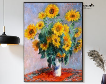Claude Monet, Bouquet Of Sunflowers, 1880, Claude Monet Poster, Impressionist Art, Monet Flowers, Exhibition Poster, Wall Home Decor