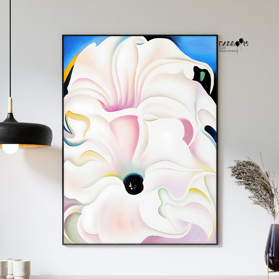 EVANEM Célèbres Tableaux de Georgia O'Keeffe. Mes impressions sur toile modernes d'automne. Célèbre reproduction de peinture à l'huile pour Living Home Decor 50x70cm Cadre noir