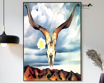 Georgia O'Keeffe, Ram's Head White Hollyhock Hills, 1935, O'Keeffe Poster, Home Wall Art, Gift Idea, Exhibition Wall Art, Modern Art Print