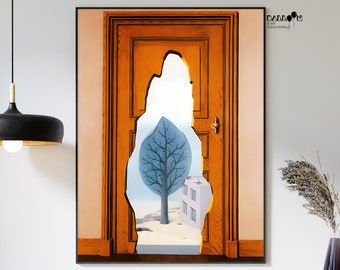 René Magritte, La perspective amoureuse, 1935, Affiche René Magritte, Affiche portrait, Peintures célèbres, Art du surréalisme, Magritte Print