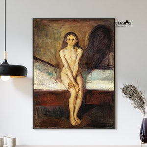 Edvard Munch, Puberty, 1894, Edvard Munch Wall Art, Expressionism Art, Home Wall Decor, Exhibition Print, Museum Print, Landscape Art