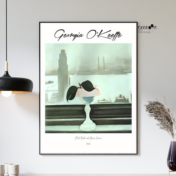 Georgia O Keeffe, Pink Dish and Green Leaves, 1928, Georgia O