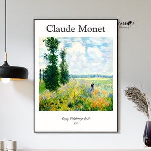 Claude Monet, Poppy Field-Argenteuil, 1875, Claude Monet Print, Nature Print, Exhibition Poster, Monet Art, Home Wall Art, Landscape Poster