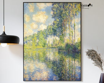 Claude Monet, Peupliers sur l'Epte, 1891, Affiche Claude Monet, Art impressionniste, Home Wall Art, Sea Print, Affiche d'exposition, Art du paysage