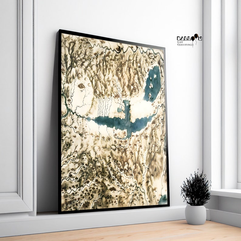 Leonardo Da Vinci, Bird's Eye View of a Landscape, 1502, Da Vinci Print