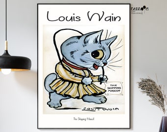 Louis Wain, The Skipping Mascot, Louis Wain Cat Poster, Exhibition Art Poster, Illustration Poster, Classic Print, Animal Print, Wall Art