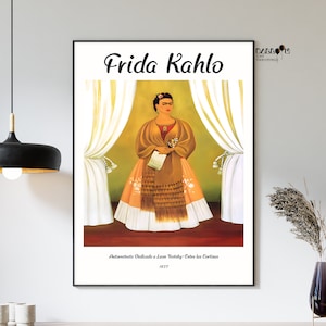 Frida Kahlo, Autorretrato Dedicado a Leon Trotsky-Entre las Cortinas, 1937, Frida Kahlo Druck, Home Wandkunst, Portrait Art, moderner Kunstdruck