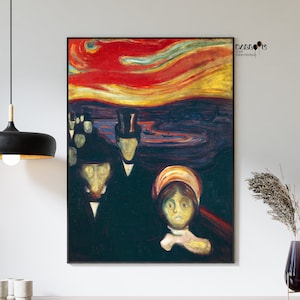 Edvard Munch, Anxiety, 1894, Edvard Munch Print, Landscape Poster, Portrait Art, Munch Wall Poster, Exhibition Poster, Museum Print