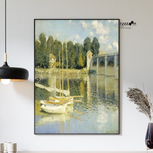 Claude Monet, The Bridge At Argenteuil, 1874, Claude Monet Print, Nature Print, Home Wall Art, Exhibition Poster, Landscape Poster, Wall Art