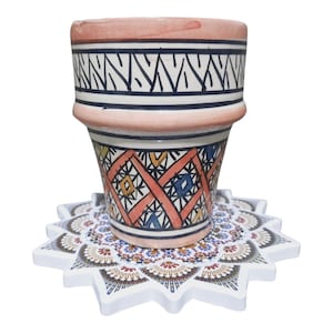 Moroccan Ceramic Cups,Decorative Moroccan Pottery Mugs,Handmade Moroccan Pottery Cups,Hand-Painted Berber Design, Moroccan Pottery Mugs
