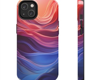 Tie dye Wavy, Colorful Tough iPhone Case, iPhone Cover for iPhone 15, 15 Pro, 15 Pro Max, iPhone 14, iPhone 13, iPhone 11, X, XR & more