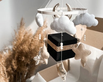 Mobile de berceau islamique, Kaaba Baby Mobile, mobile de berceau musulman, cadeau de bébé islamique, décor de crèche islamique, décor de crèche islamique