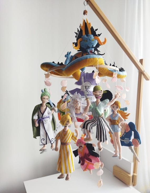 One Piece Baby Crib Mobile, Luffy Nami Sanji Zoro Chopper Wano Arc
