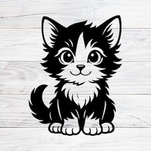 Cute Cat Svg, Kitten Svg - Digital Download Svg, Png, Jpg, Svg Files For Cricut