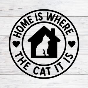 Home is Where my Cats is Svg, Cat Quote Svg, Cat Mom Svg, Svg Files For Cricut, Svg, Png, Jpg