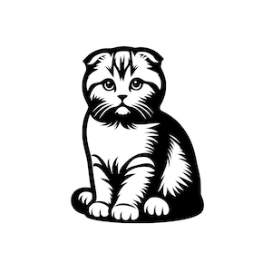 Scottish Fold Cat Svg, Clipart di gatti carini, Design di gatti Highland Fold, Per gli amanti dei gatti, Artigianato, Decorazioni, Magliette, Tazze, Regali, Svg, Png, Jpg