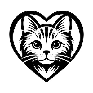 Ginger Cat Svg, Cute Kitty Inside Heart, Cute Cat Vector, For T-Shirts, Home Decor, Mugs, Crafts And Gifts For Cat Lovers, Svg, Png, Jpg