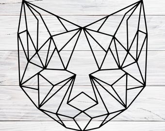 Geometrisk katt Svg, Lågpolykatt, Abstrakt design, Modern polygonal kattunge, För hantverk, Posters, Dekor, Presenter till kattälskare, Svg, Png, Jpg