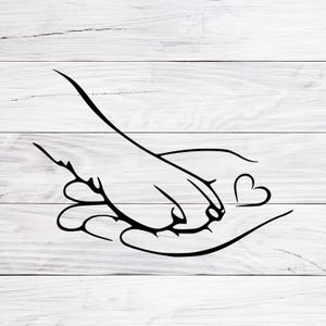 Paw and Hand Svg, Png, Paw Love SVG, Valentine Pet Svg, Dog Mom svg, Dog Paw Svg, Dog Line Art Svg, Paw And Human Hand Print, Svg, Png, Jpg