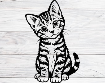 Tabby Cat Svg, Ginger Cat Svg, Cute Cat Design, Funny Cat Clipart, SVG, PNG, JPG, Digital Download
