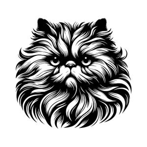 Persian Cat Svg, Long Haired Cat Portrait, Perfect For Wall Decor, T-Shirts, Mugs, Crafts And DIY Projects, Digital Download, Svg, Png, Jpg