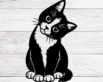 Tuxedo Cat SVG, PNG, JPG, For Wall Art, Shirts, Crafts, Cricut cut File