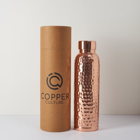 Hammered Copper Water Bottle - 950ml - Copperculture - Etsy