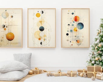Sonnensystem Poster: Abstrakte geometrische Kunst (Digitaler Download)