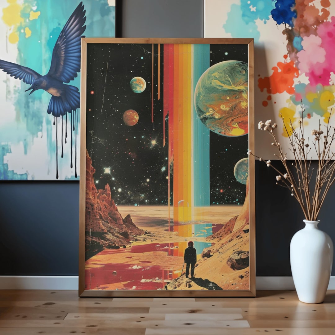 Retro Sci-fi Art Print | Cosmic Explorer, Vintage Space Decor - Etsy ...