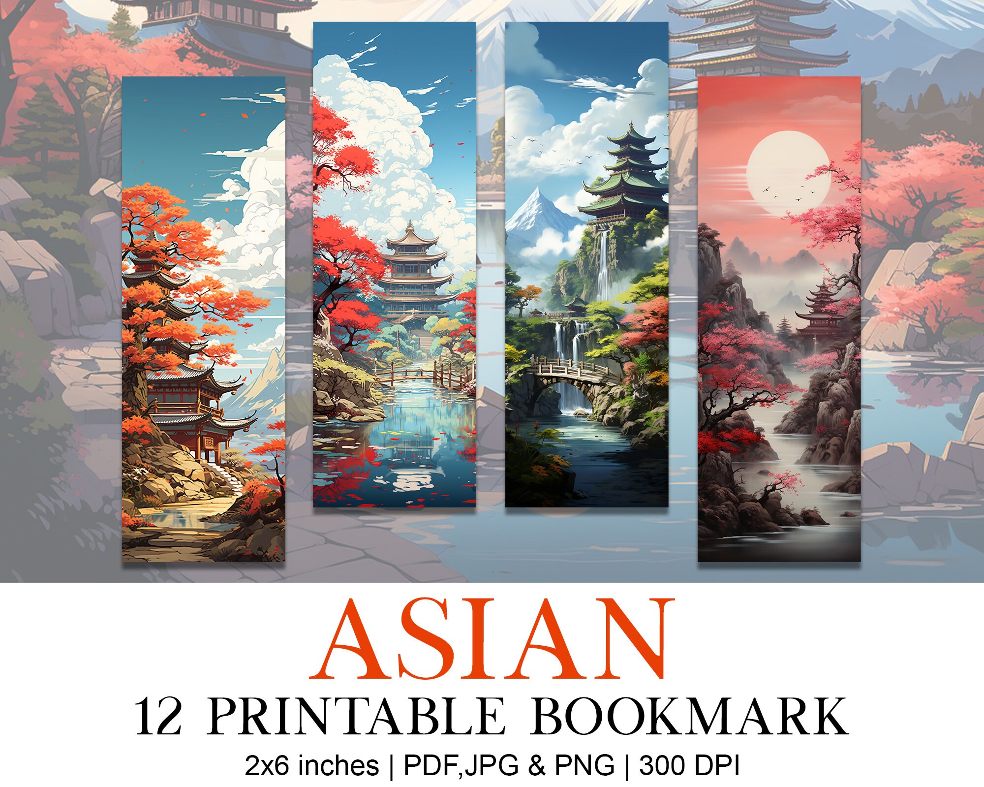 Asian Japanese Temple Bookmark Design, Reading Mode, Bookstack, Book Worm, Aesthetic, Printable, Sublimation, Love Reading, Idea - Etsy Asian Japanese Temple Bookmark Design, Reading Mode, Bookstack, Book Worm, Aesthetic, Printable, Sublimation, Love Reading, Idea - Etsy
