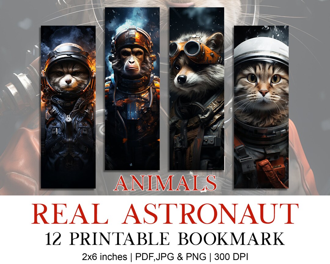 Real Space Astronaut Nasa Printable Bookmark Designs, Aesthetic ...