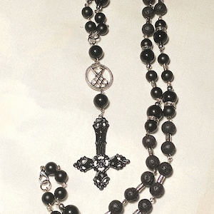 Lucifer Rosary Satanic Occult Devil Satan Demonic Beads Prayer Ritual Lillith Morningstar Devil Sigil Damned Blasphemy Luciferian Necklace