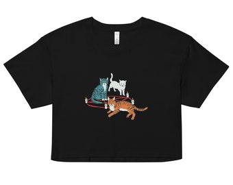 Cat Seance Crop Top Satanic Occult Witch Lucifer Satanism Shirt Witch Blasphemous Luciferian Blasphemy Lillith t-shirt evil gothic demon tee