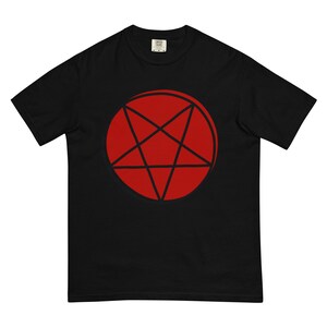 Estrela vermelha satânica camisa oculta inferno rei príncipe duque demônio demoníaco bruxa wicca blasfemo luciferiano blasfêmia camiseta mal gótico demônio topo