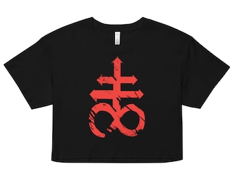 Leviathan Cross Crop Top Satanic Occult Witch Lucifer Satanism Shirt Blasphemous Luciferian Blasphemy Wicca t-shirt evil gothic demon tee