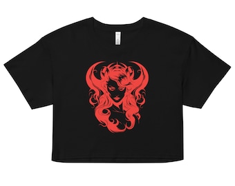 Demon Crop Top Satanic Occult Witch Lucifer Sin Lillith Evil Satanism Shirt Blasphemous Luciferian Blasphemy t-shirt evil gothic demon tee