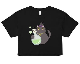 Witch Kitty Crop Top Satanic Occult Witch Lucifer Satanism Shirt Blasphemous Luciferian Blasphemy Lillith t-shirt evil gothic demon tee