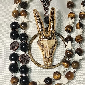 The Adversary Rosary Unholy Occult Devil Satan Demonic Beads Prayer Ritual Lillith Morningstar Devil Sigil Lucifer Luciferian Dark Necklace