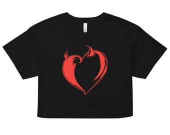 Heart Crop Top Satanic Occult Witch Lucifer Satanism Shirt Blasphemous Luciferian Wicca Lillith 666 Blasphemy t-shirt evil gothic demon tee
