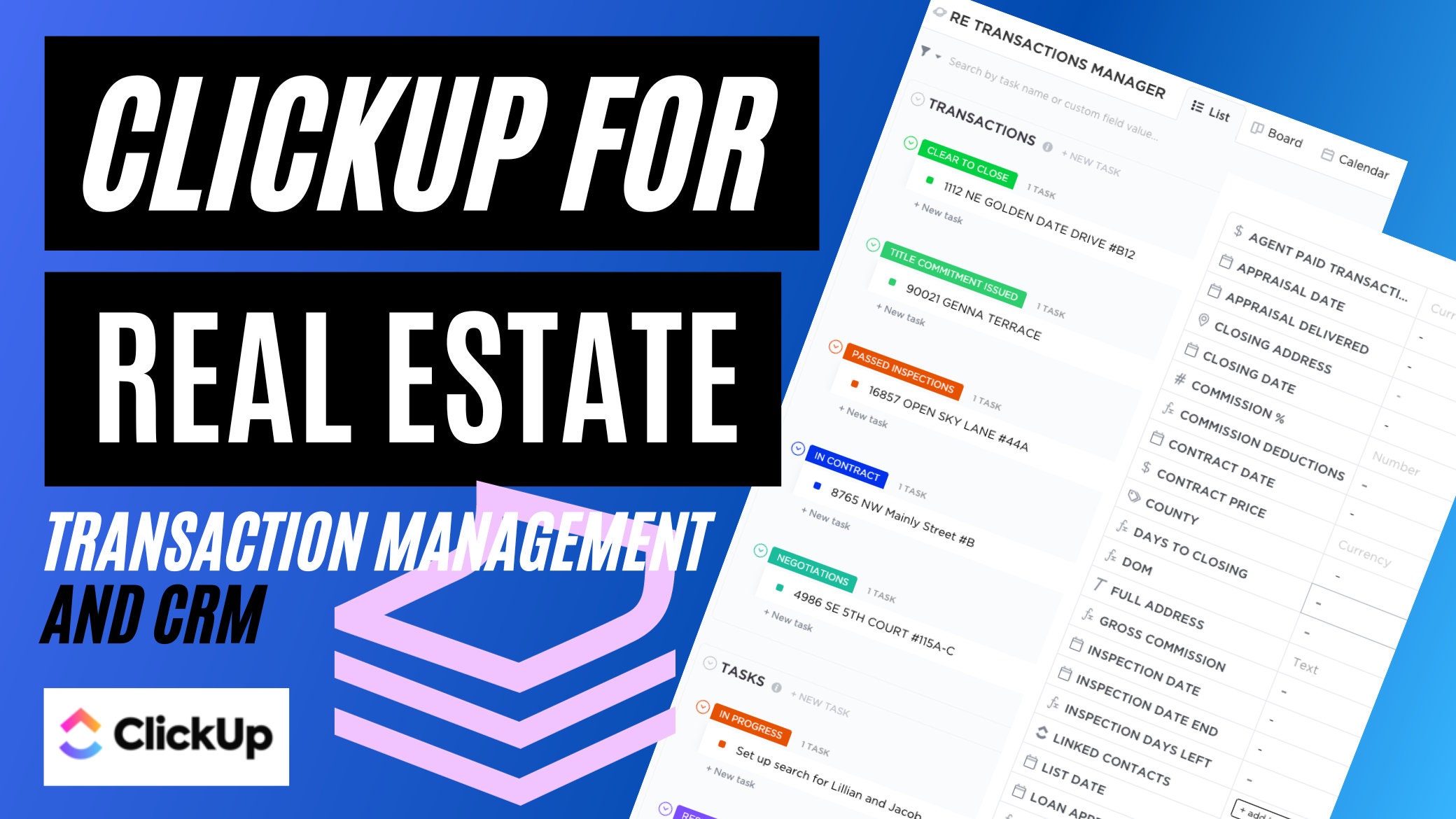 Real Estate Transaction Manager, CRM, and Sales Pipeline Template for