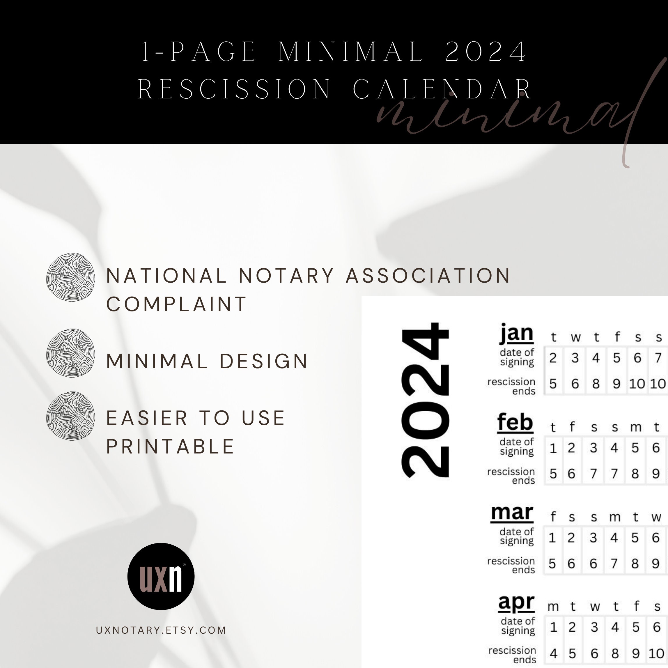 Minimal 2025 Recession Calendar Etsy