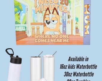 Bluey Water bottle/Tumbler- Blue heeler and friends designs kids / adult designs and sizes available. 16, 20, 30 oz options