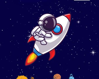SpaceColoringBook kids - 16 coloring pages - children's book