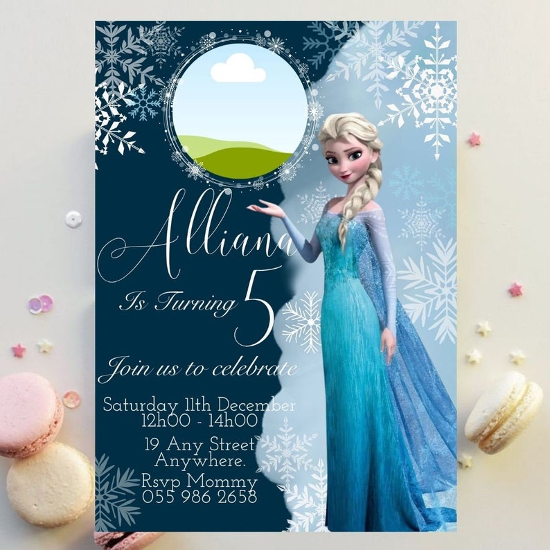 Frozen Birthday Party Invitation, Editable Elsa Invite, Digital ...