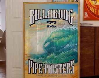 2010 Billabong Pipe Masters Surfing Competition Print, Surfing Print, Surfing Poster, Gift for Surfer, Surfer Wall Art, Surf Prints, Surf