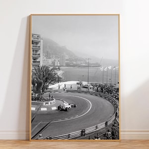Ayrton Senna Poster, Vintage F1 Poster, Senna Poster, F1 Monaco, Formula 1 Poster, F1 Poster, Black White F1 Poster, Ayrton Senna Monaco