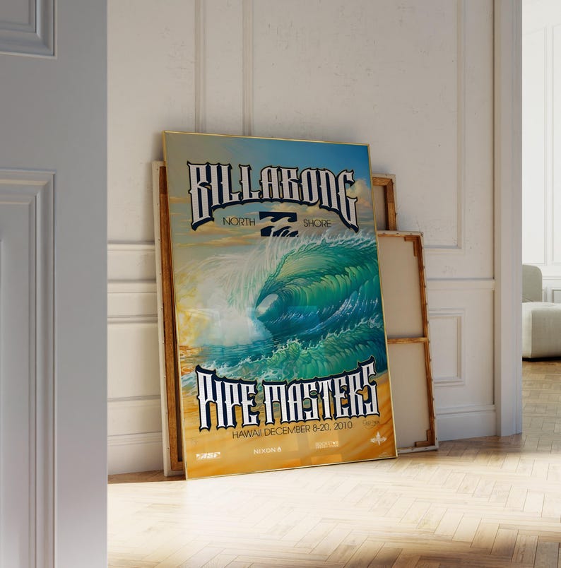 2010 Billabong Pipe Masters Surfing Competition Print, Surfing Print, Surfing Poster, Gift for Surfer, Surfer Wall Art, Surf Prints, Surf